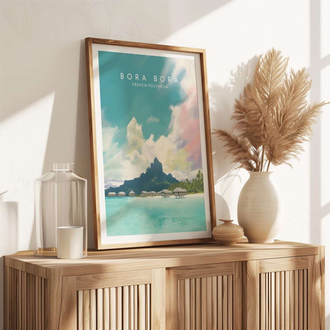Bora Bora Overwater Bungalows Lagoon French Polynesia Poster - Image 2