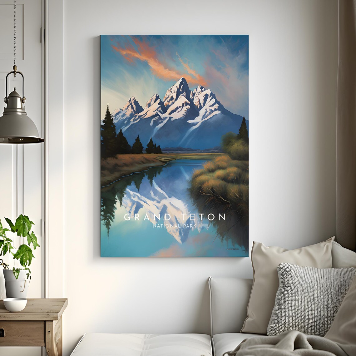 Grand Teton Travel Poster, Wyoming Landscape Print - Image 3