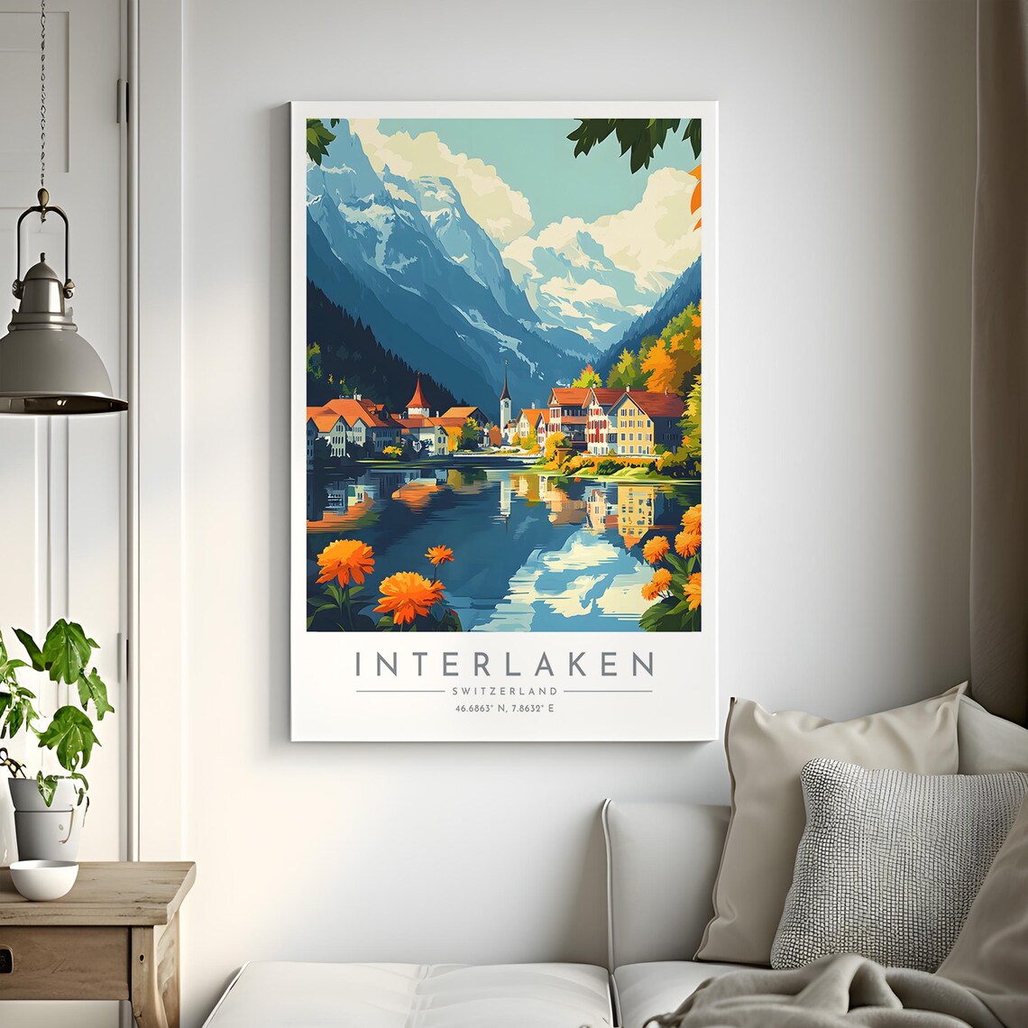 Interlaken Travel Poster, Switzerland Travel Print - Image 2