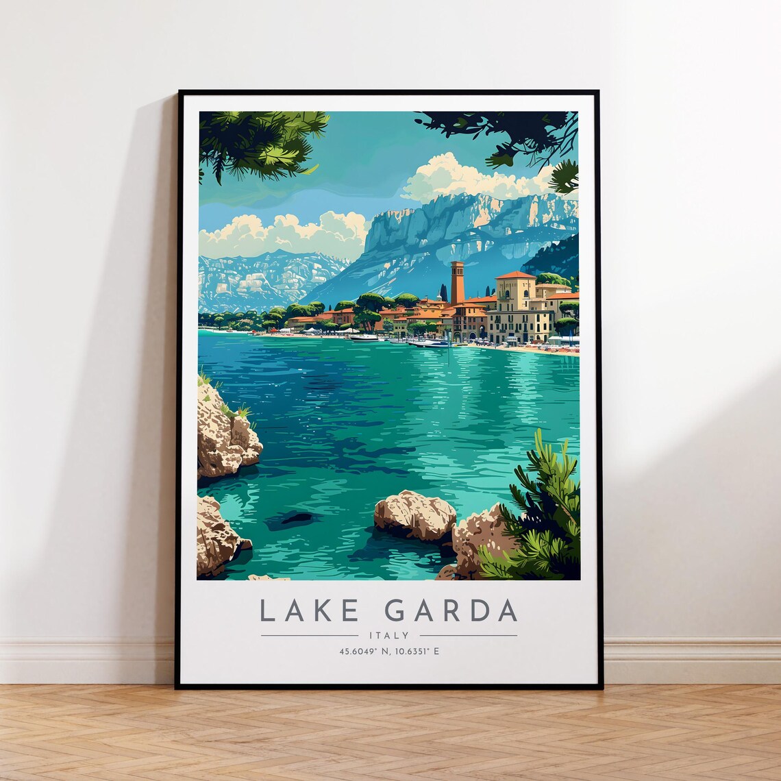 Lake Garda Travel Poster, Italy Travel Print