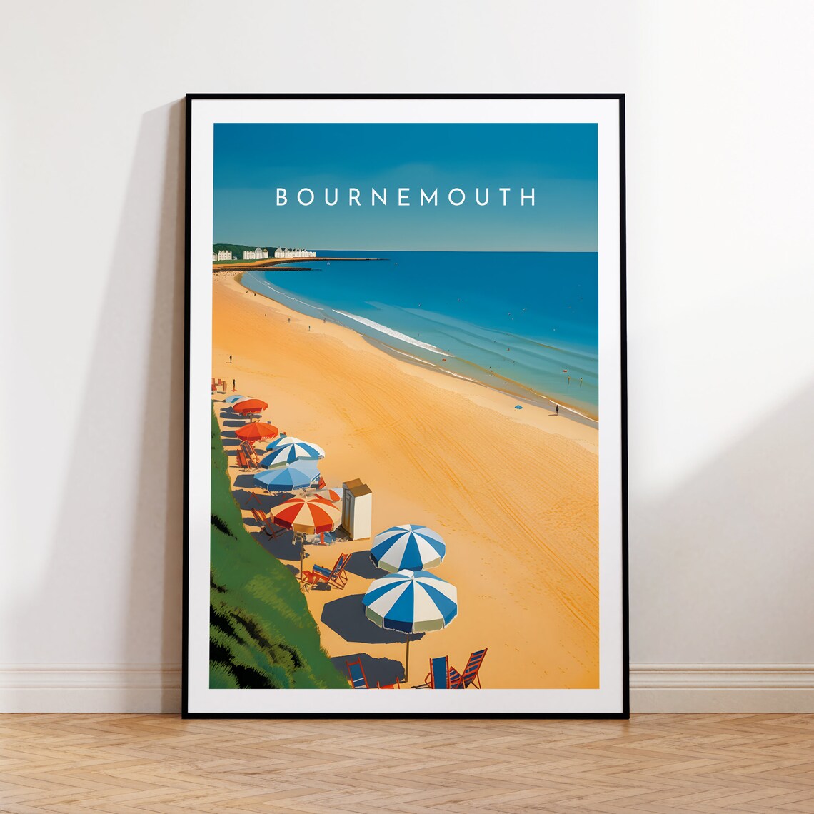 Bournemouth Travel Poster, England Home Decor Print