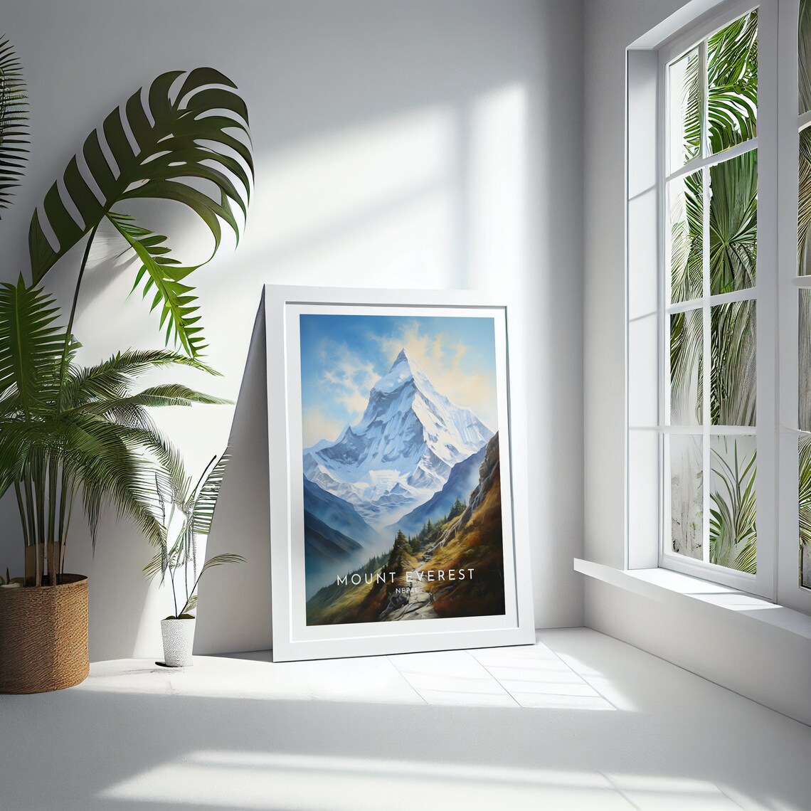 Mount Everest Nepal Himalaya Snow Peak Travel Poster in Alpine Light - Image 4