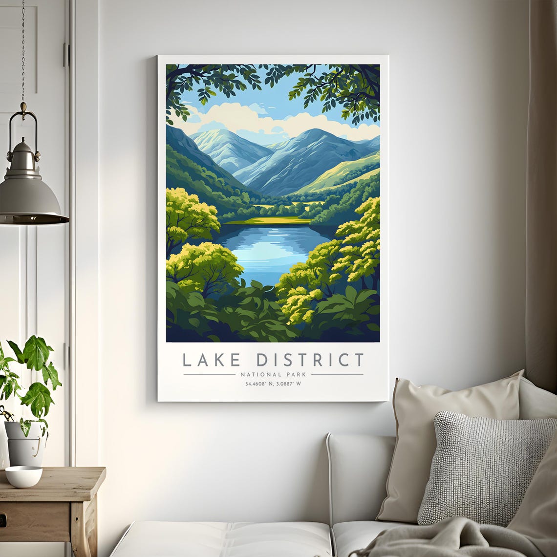 Lake District England National Park Valley Lake Hills Green Poster - Image 2