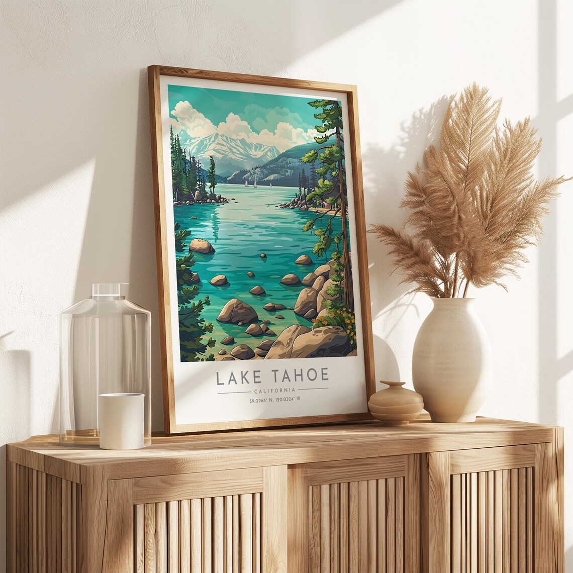 Lake Tahoe Alpine Lake Pines Rocky Shore Granite Travel Poster - Image 3