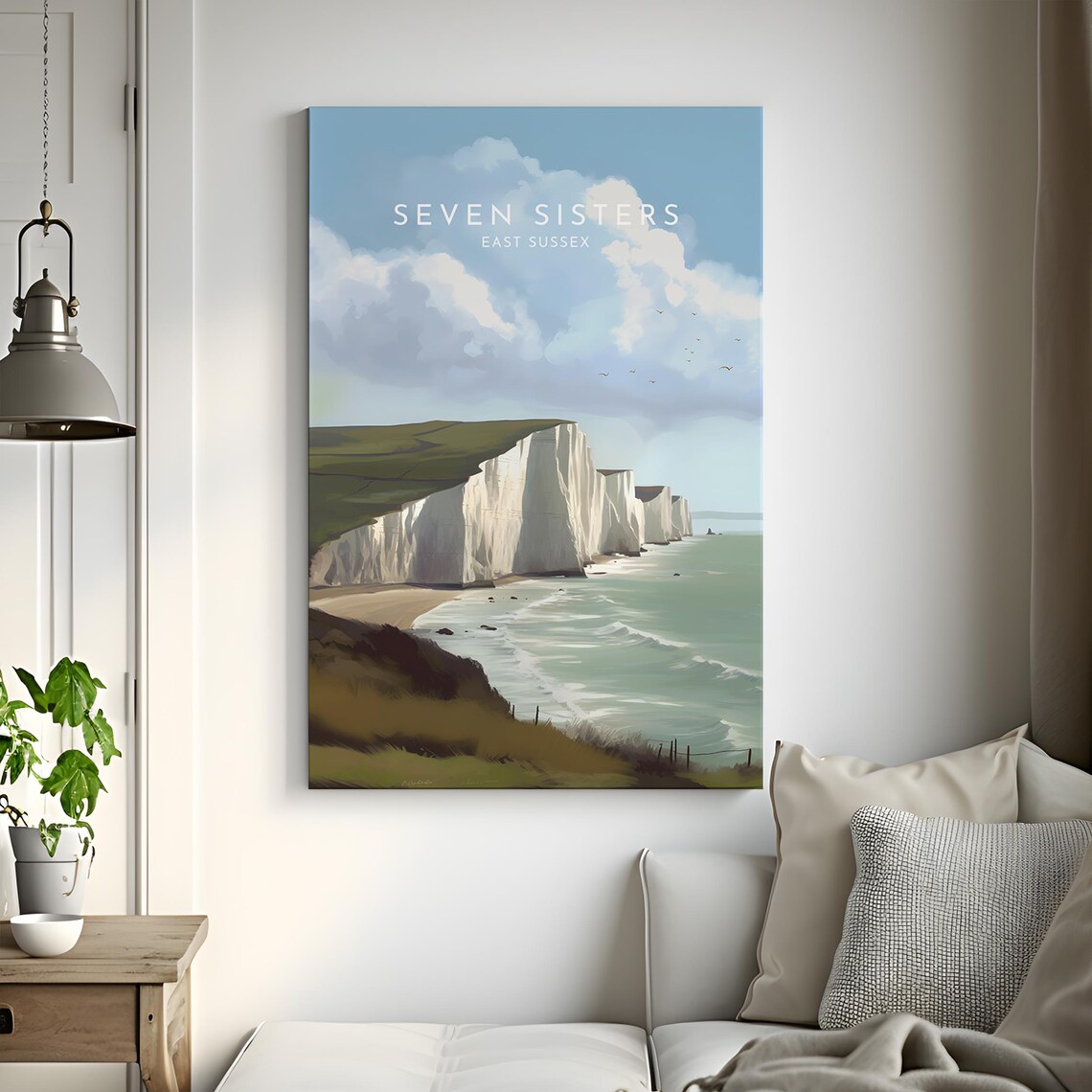 Seven Sisters Travel Poster, East Sussex England - Image 3