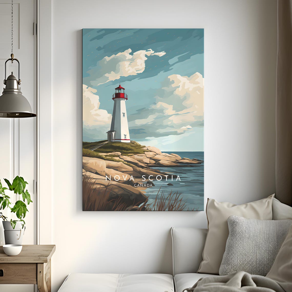 Nova Scotia Canada Lighthouse Rocky Atlantic Coast Scene Poster - Image 3