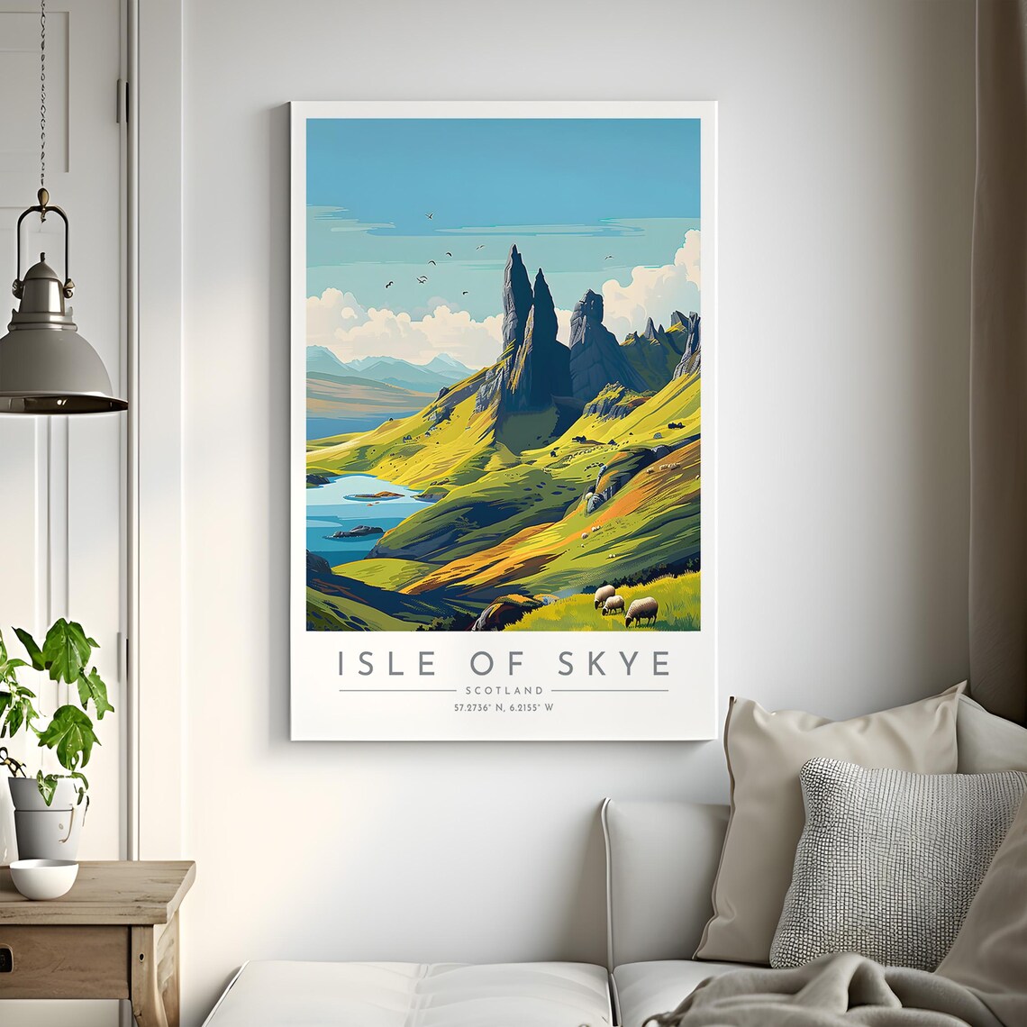 Isle of Skye Old Man of Storr Peaks Sheep Meadow Travel Poster - Image 2