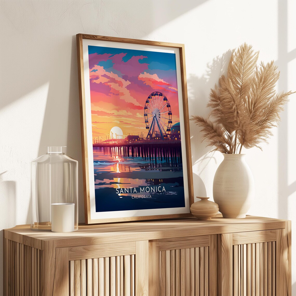 Santa Monica Travel Poster, California Home Decor - Image 2