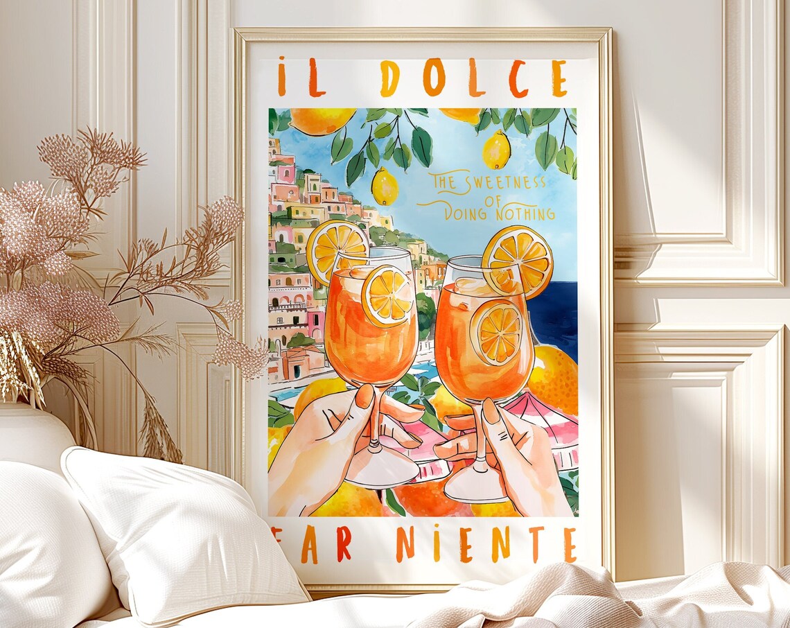 Il Dolce Far Niente Retro Italian Spritz Art Print