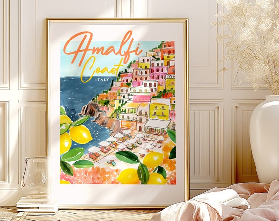 Amalfi Coast Italy Lemons Quote Travel Poster