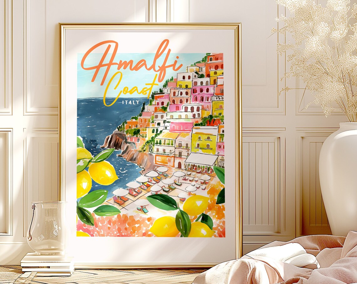 Amalfi Coast Italy Lemons Quote Travel Poster