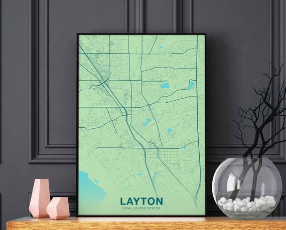 Layton Utah Ut Usa Poster Color Hometown City Print Modern Home Decor Office Decoration Wall Art Dorm Bedroom Gift