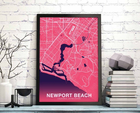 Newport Beach Ca Usa Poster Color Hometown City Print Modern Home Decor Office Decoration Wall Art Dorm Bedroom Gift