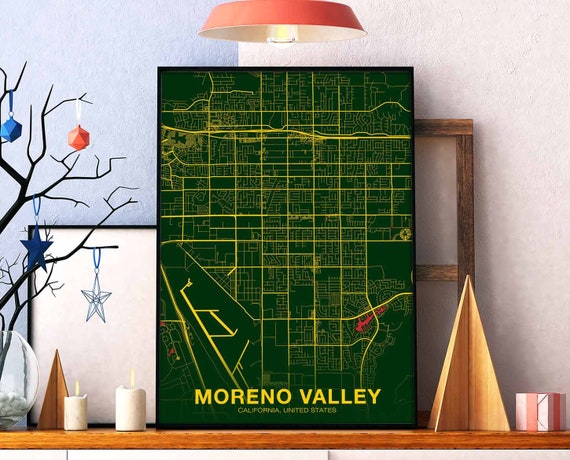 Moreno Valley Ca Usa Poster Color Hometown City Print Modern Home Decor Office Decoration Wall Art Dorm Bedroom Gift
