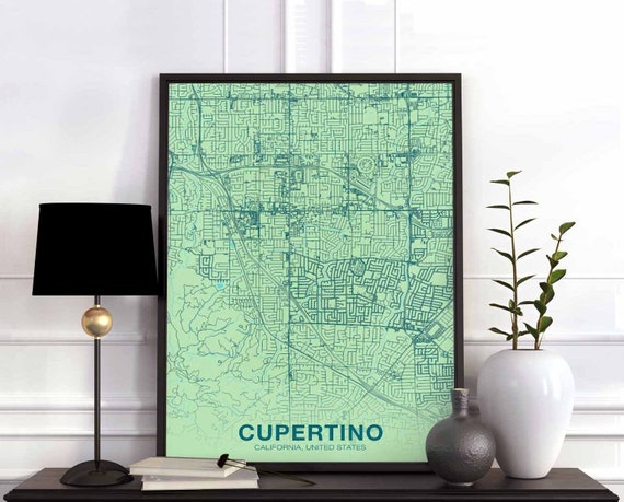 Cupertino Ca Usa Poster Color Hometown City Print Modern Home Decor Office Decoration Wall Art Dorm Bedroom Gift