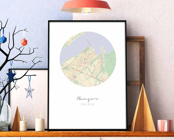 Bangor Great Britain UK Map Poster, Modern Nordic