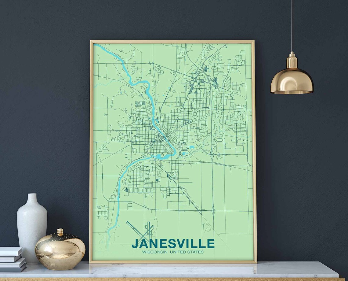 Janesville Wisconsin USA Poster, City Art Print