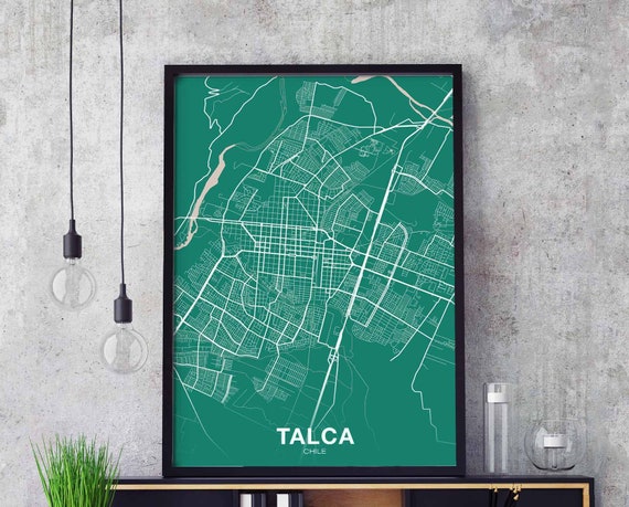 Talca Chile Poster Color Hometown City Print Modern Home Decor Office Decoration Wall Art Dorm Bedroom Gift