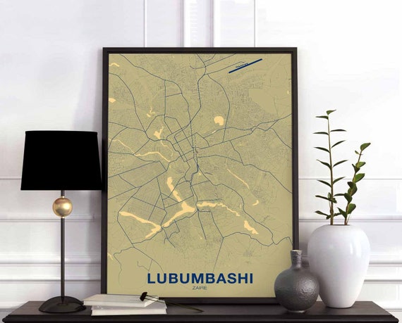 Lubumbashi Zaire Poster Color Hometown City Print Modern Home Decor Office Decoration Wall Art Dorm Bedroom Gift