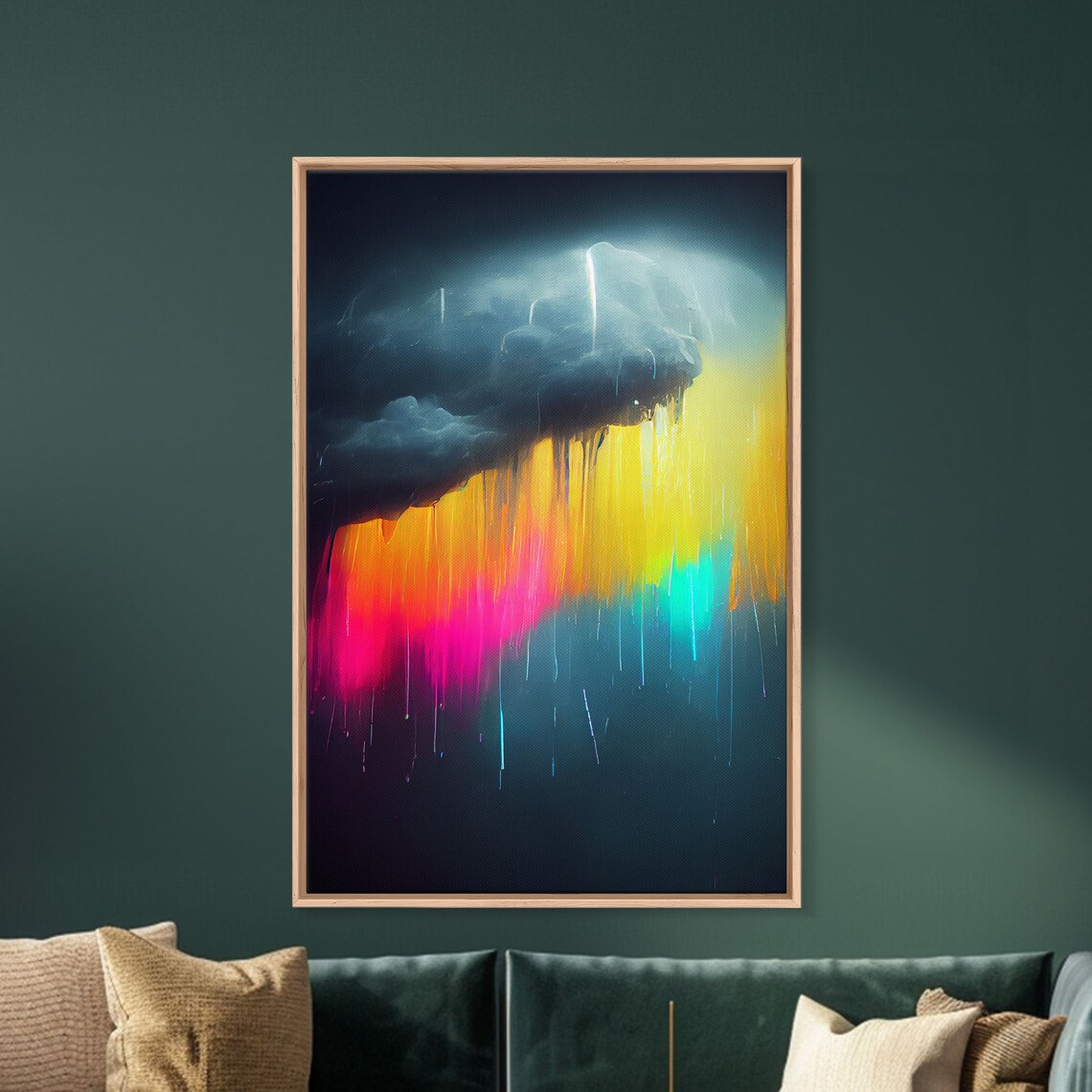 Rainbow In A Rain Cloud Abstract Poster Print - Image 3