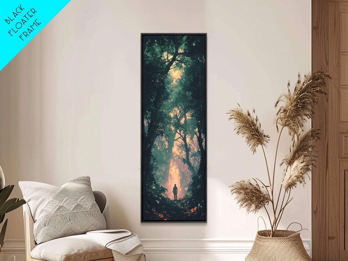 Forest At Dusk Painting, Rustic Christmas Art Print - Image 3