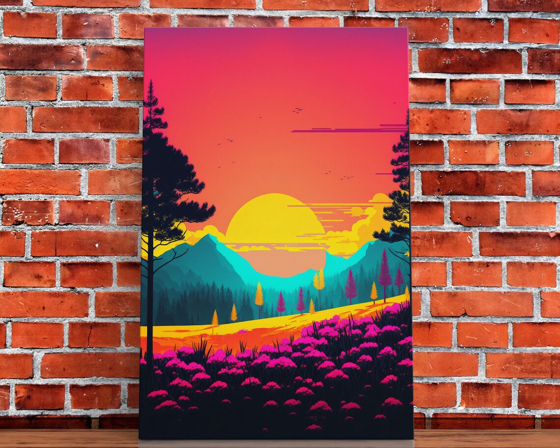 Retro Pop Art Landscape, Surrealist Psychedelic Art - Image 5