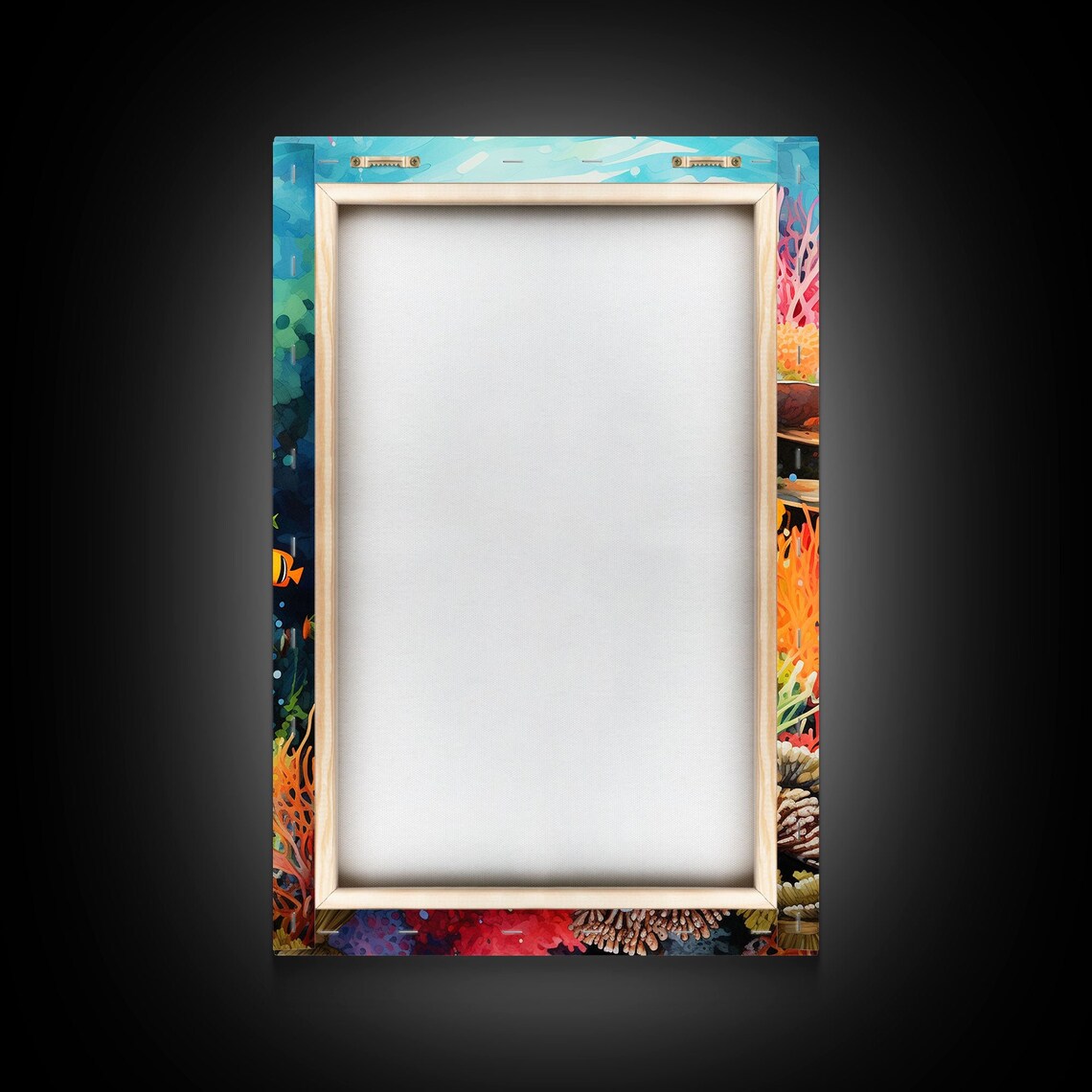 Colorful Coral Reef Tropical Fish Underwater Sea Life Painting Poster - Image 2