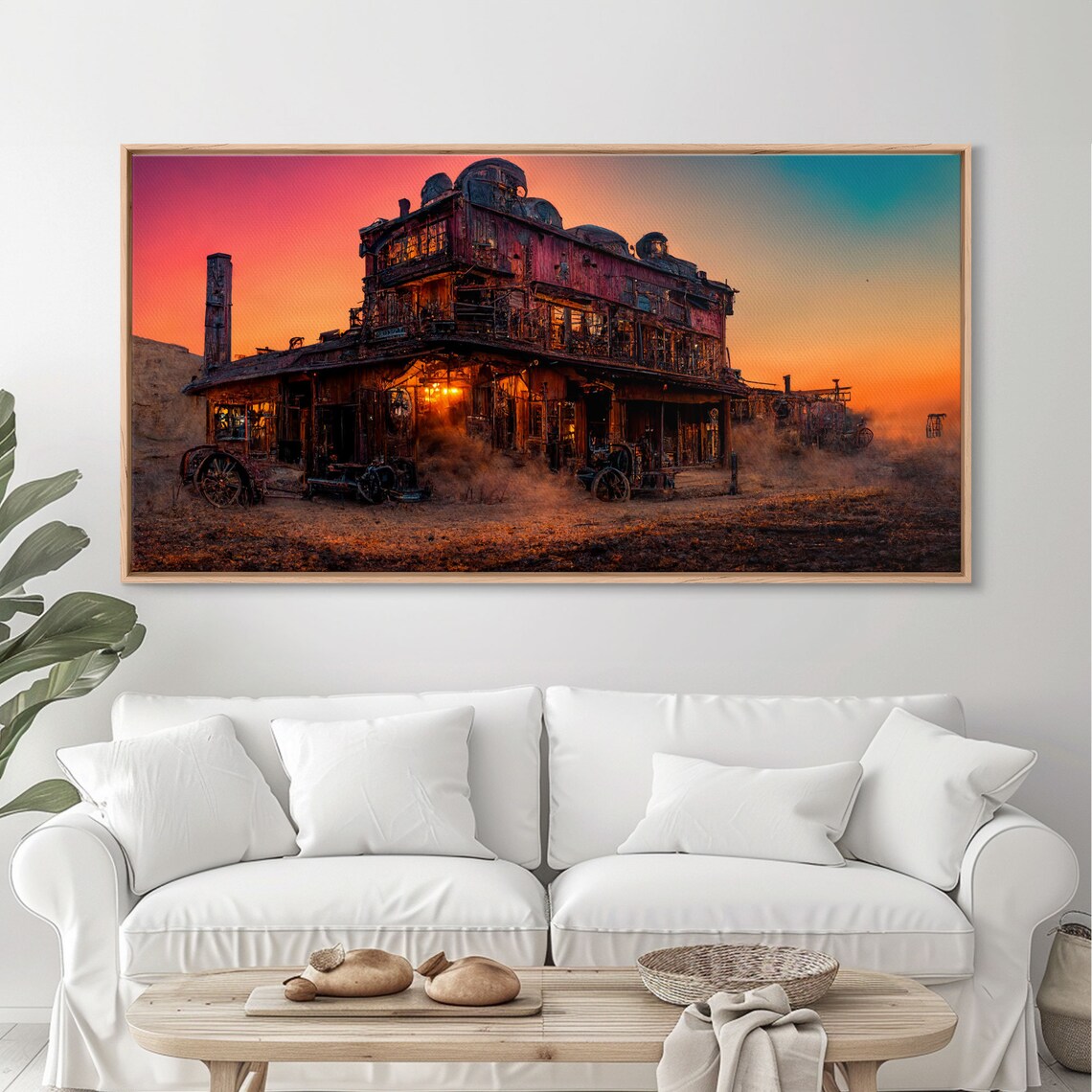 Synthwave Retro Wild West Saloon Art Print