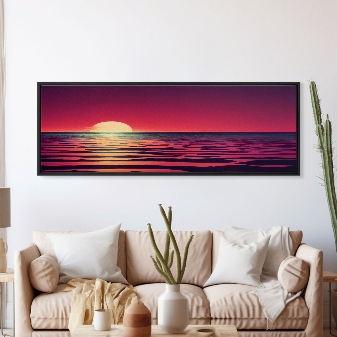Abstract Sunset Sky Painting, Modern Wall Art Print