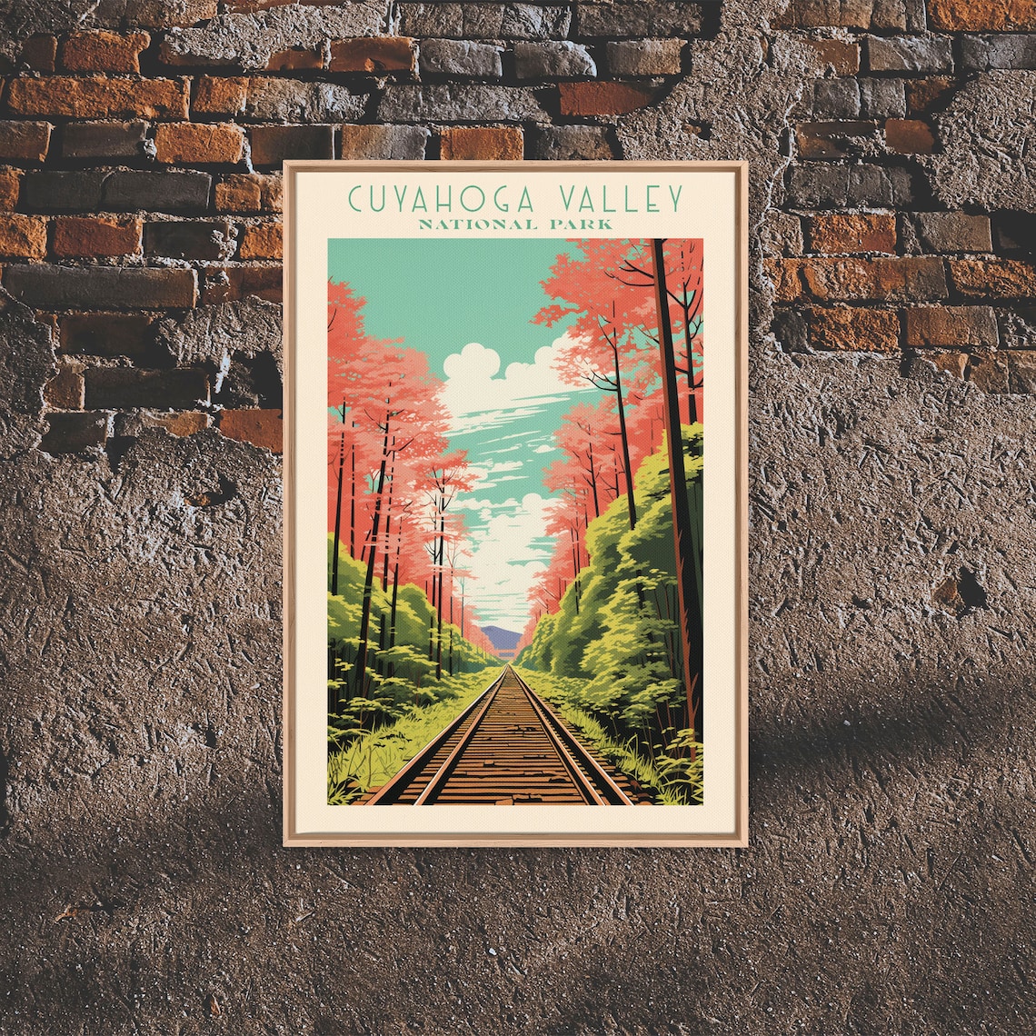 Cuyahoga Valley National Park Railroad Forest Trail Ohio Travel Poster