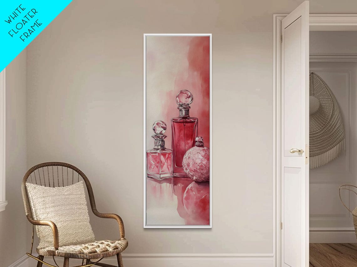 Pink Perfume Bottles Watercolor Elegant Feminine Vanity Art Poster - Image 4