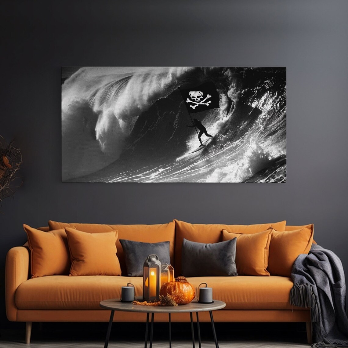 Pirate Surf Black and White Photography Art Print - Image 3
