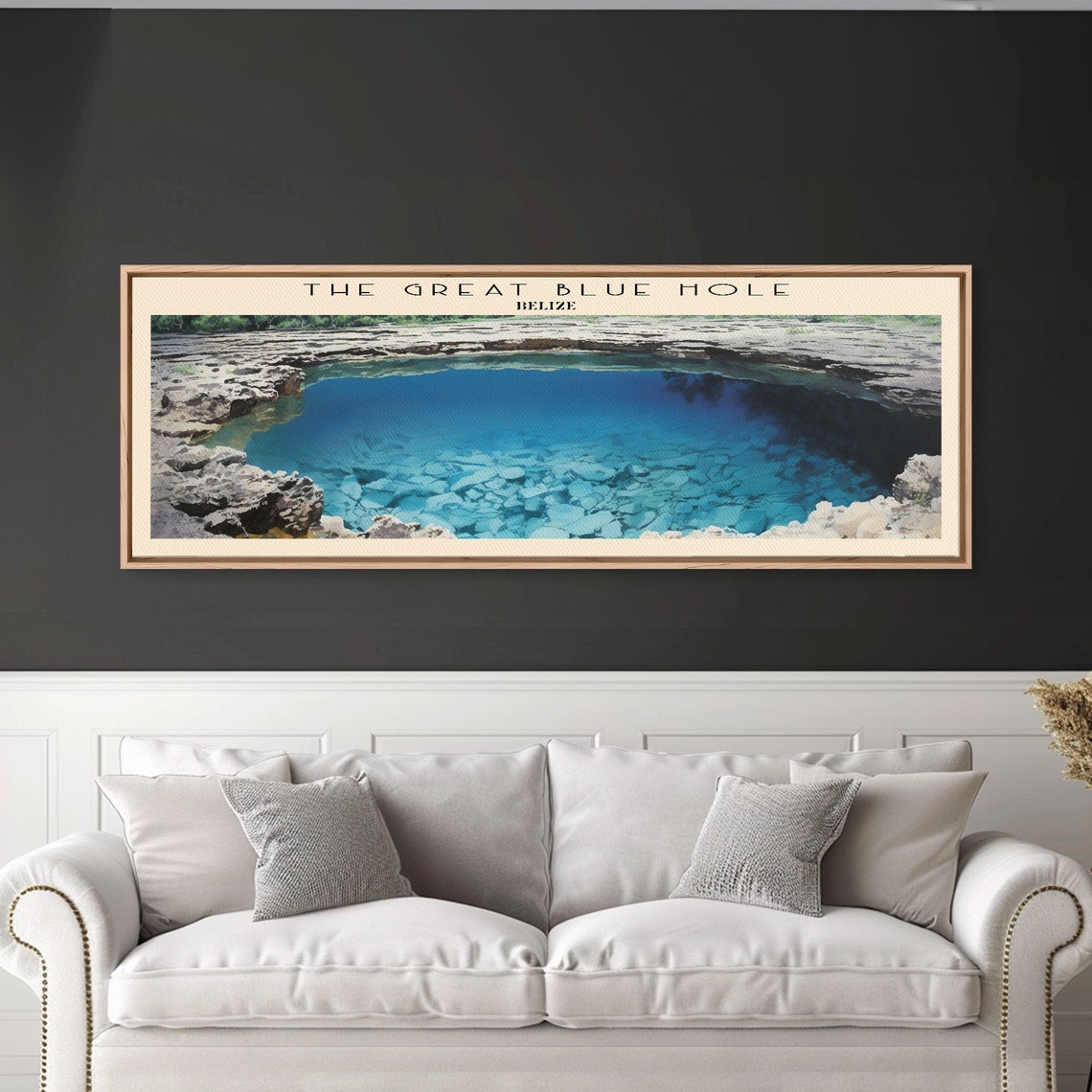 Great Blue Hole Belize Turquoise Sinkhole Reef Panoramic Travel Poster - Image 6