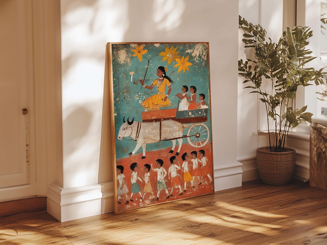 19th Century Folk Art, Chicano Rustic Art Print - Image 6