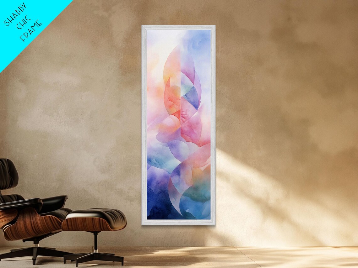 Pastel Swirl Abstract Ribbon Watercolor Pink Blue Purple Wall Poster - Image 6