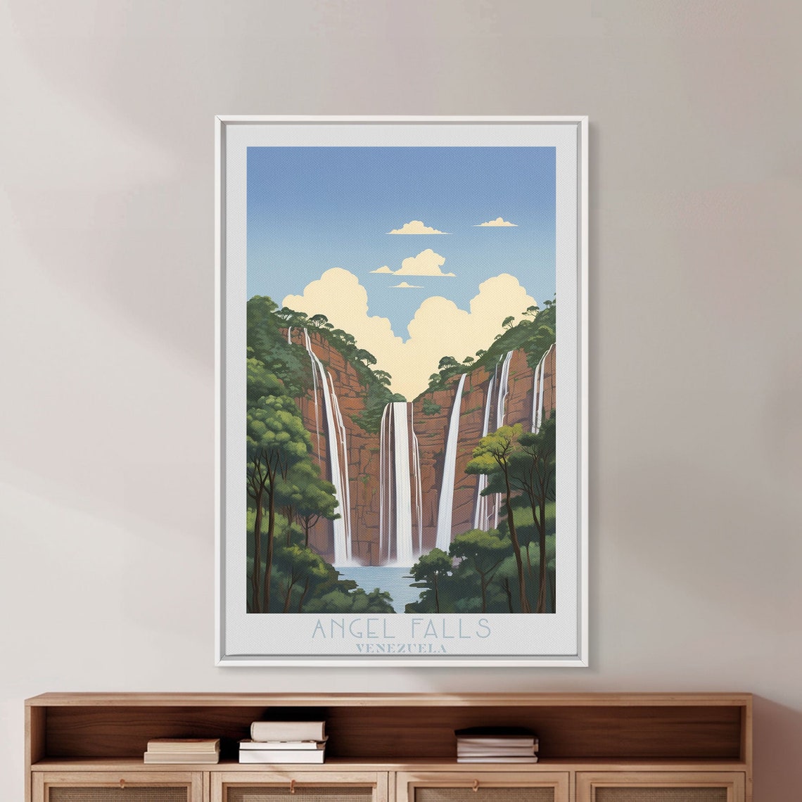 Angel Falls Venezuela Jungle Waterfall Cliff Vintage Travel Poster - Image 6