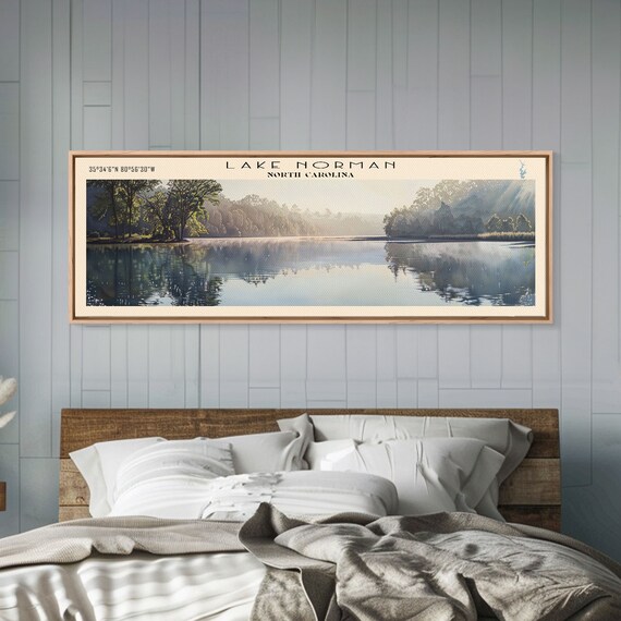 Lake Norman North Carolina Travel Poster, Lake House Decor