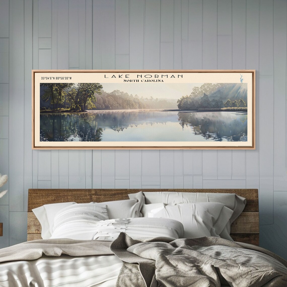 Lake Norman North Carolina Travel Poster, Lake House Decor