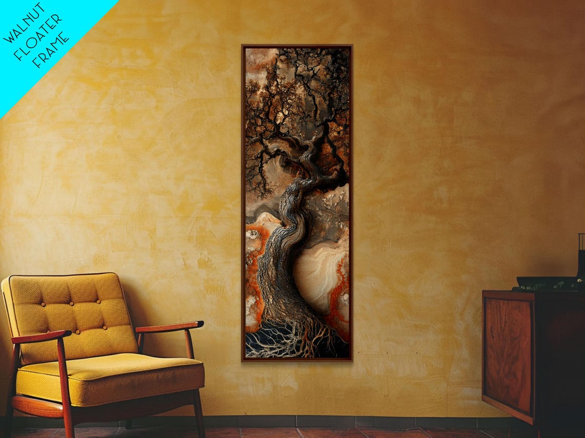 Gnarled Ancient Tree Textured Bark Autumn Rust Rustic Wall Poster