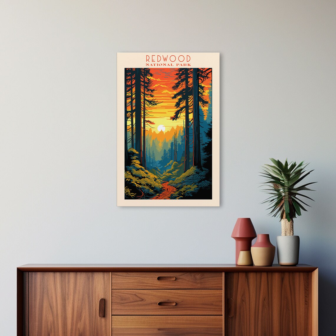 Redwood National Park California, Mid-Century Travel Poster - Image 5