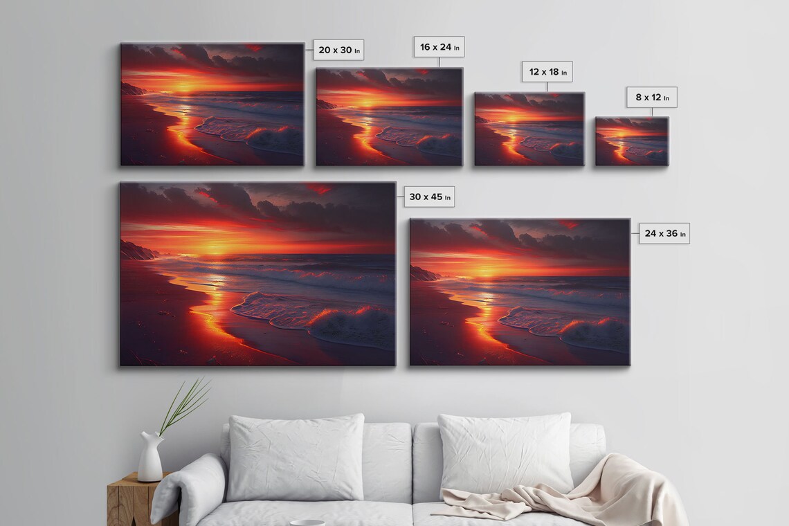 High Tide Rolling In At Sunset, Beach Art - Image 2
