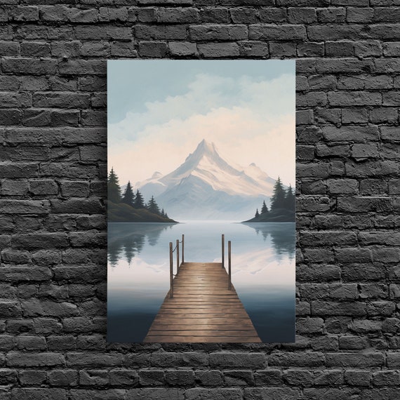 Mountain Print Water Reflection Lake Wall Art Print Wall Art Vertical Art New Homeowner Gift Apartment Wall Decor Room Decor