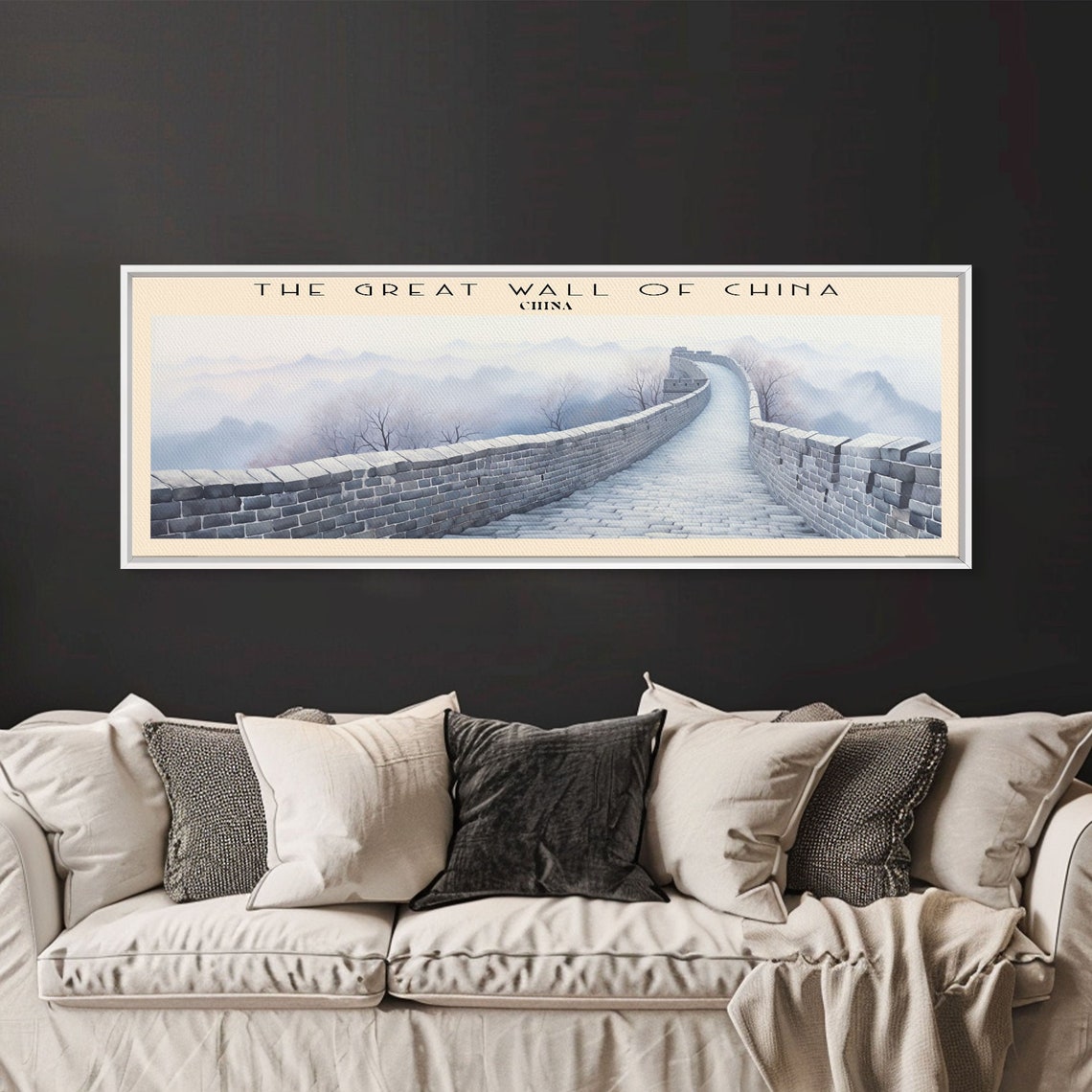 Great Wall of China Misty Mountain Ramparts Panoramic Travel Poster - Image 5
