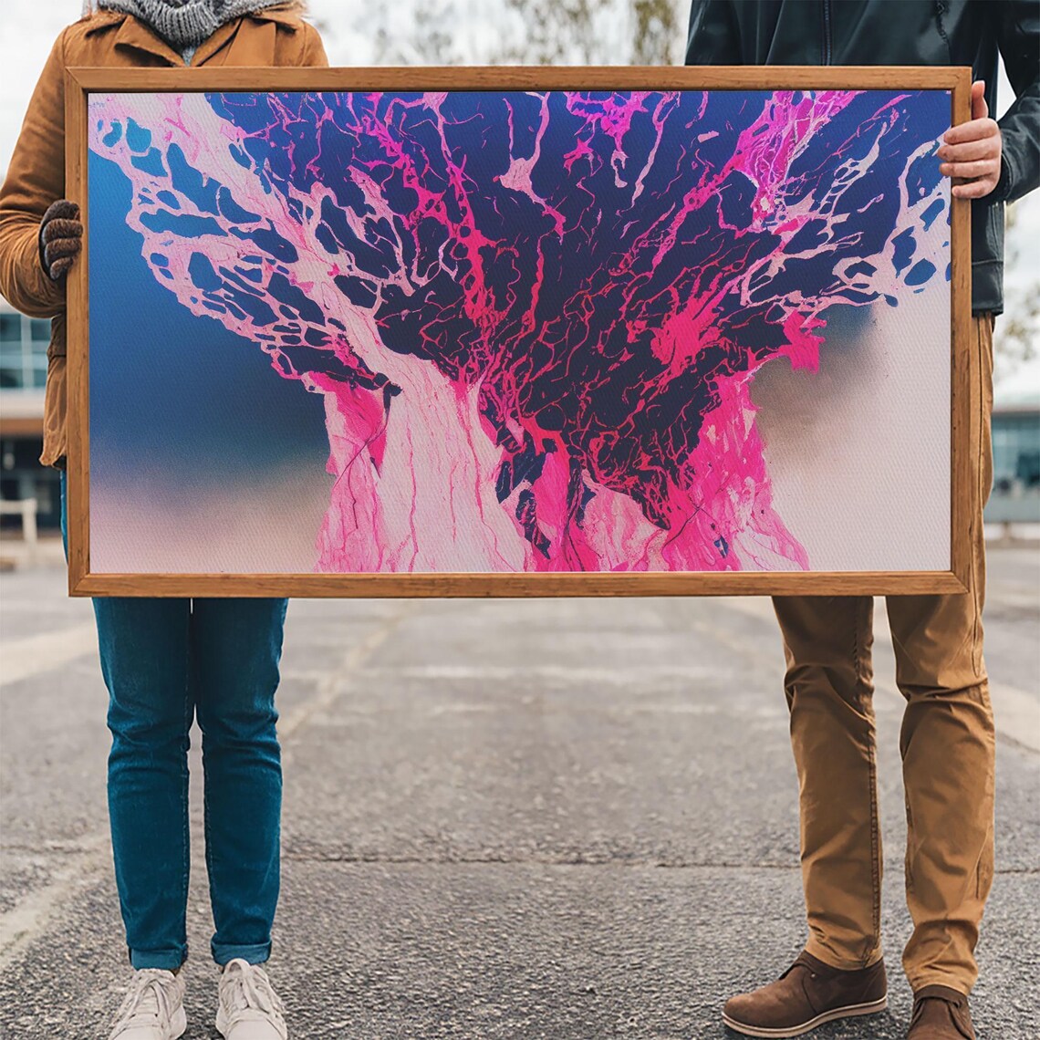 Neon Pink Explosion Trippy Psychedelic Art - Image 3