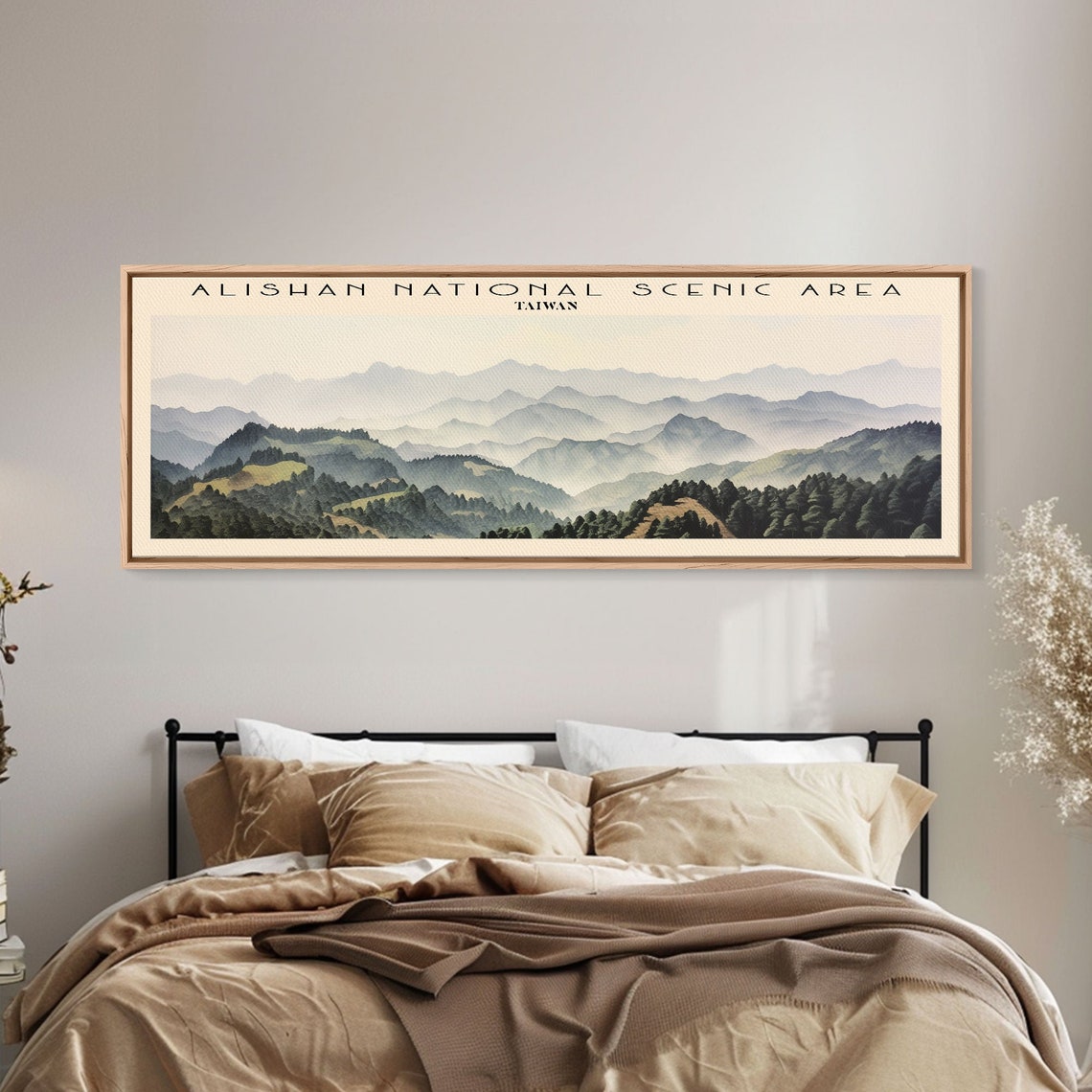 Alishan Taiwan Misty Layered Mountain Ridges Forest Panoramic Poster - Image 5