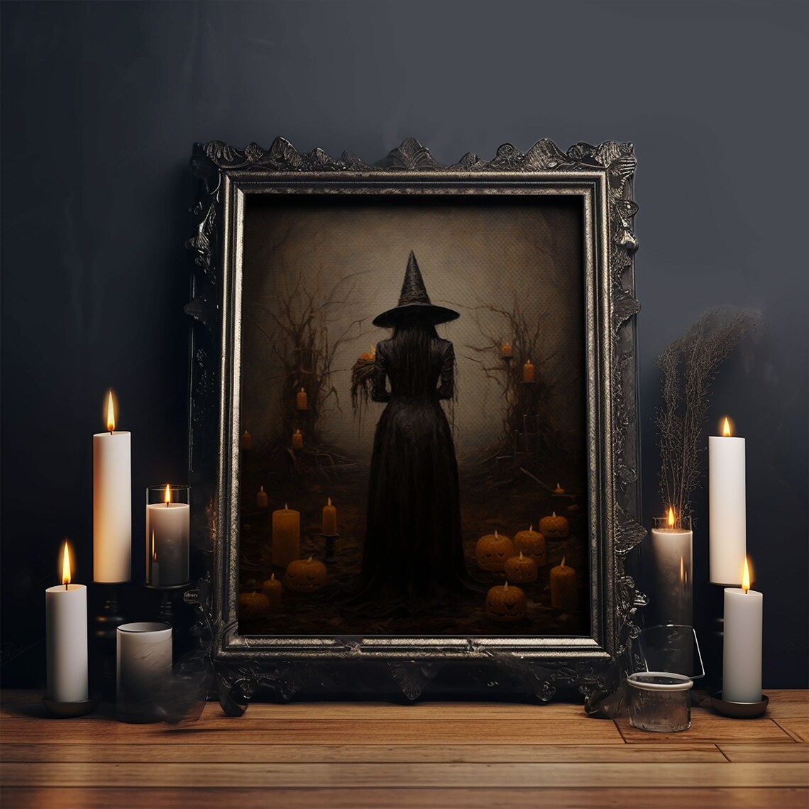 Vintage Halloween Witch, Dark Academia Art Print - Image 4