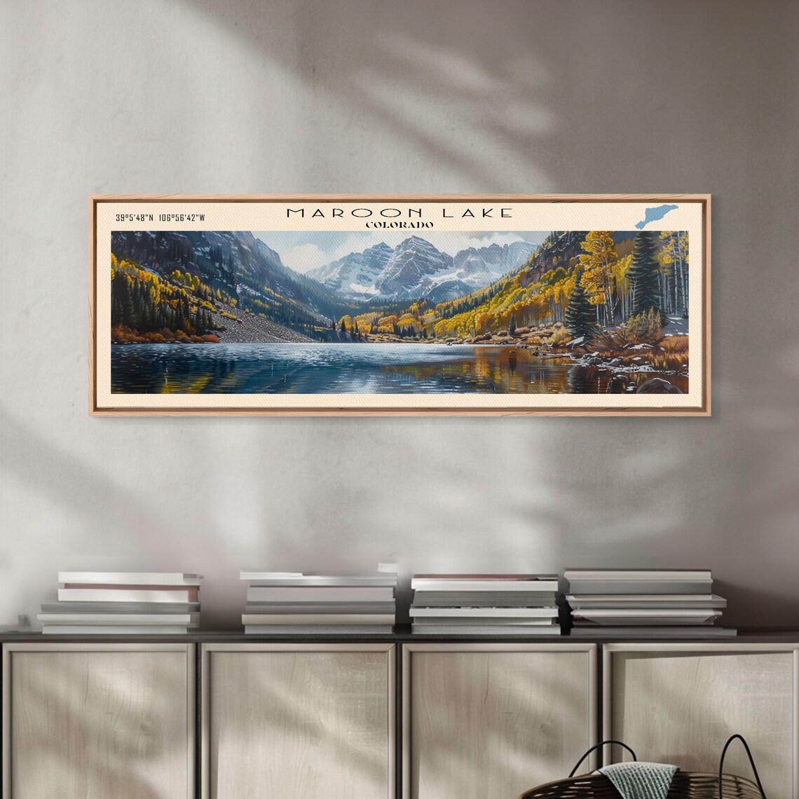 Maroon Lake Colorado Maroon Bells Golden Aspen Mirror Lake Art Poster - Image 3