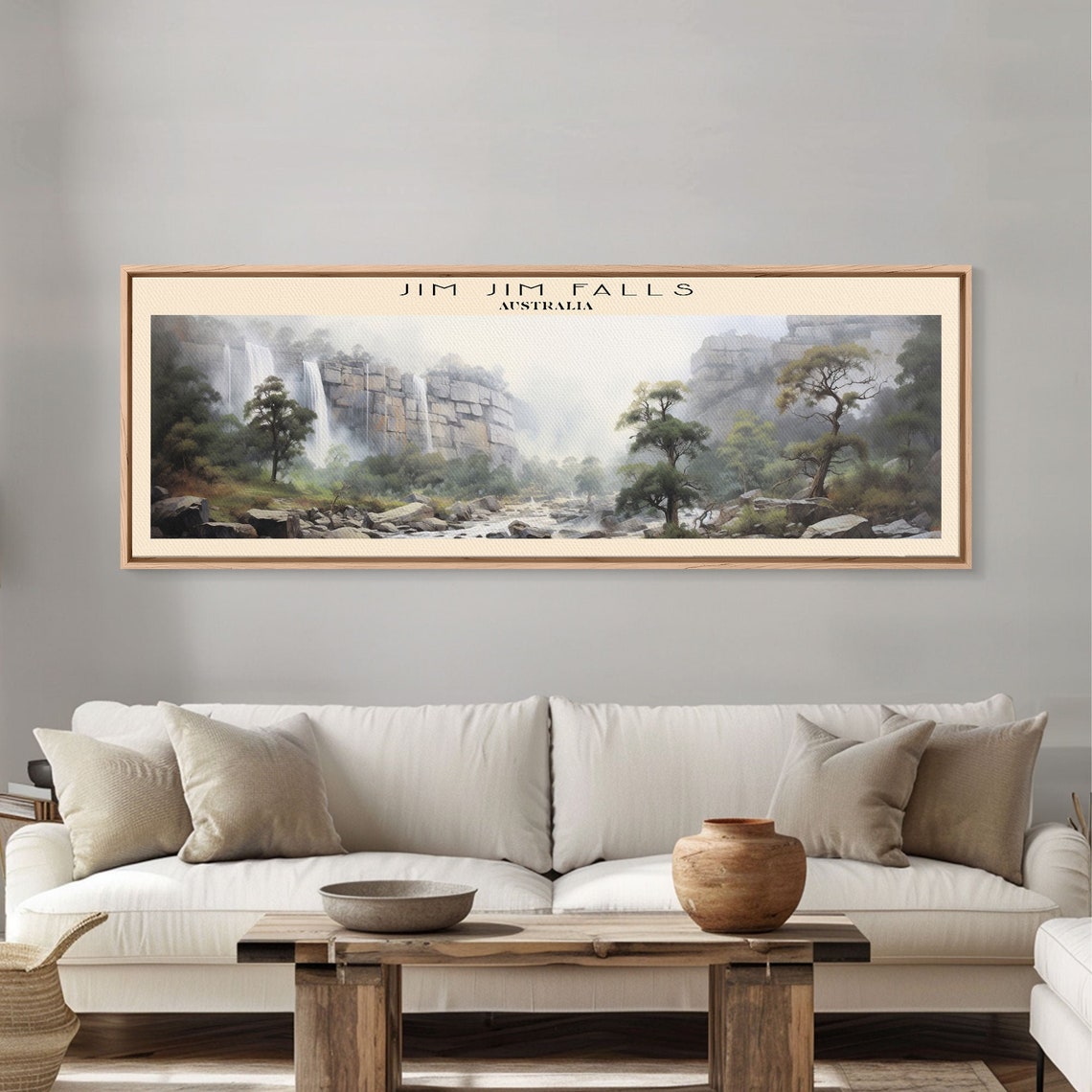 Jim Jim Falls Australia Misty Waterfall Cliffs Valley Panoramic Poster - Image 4