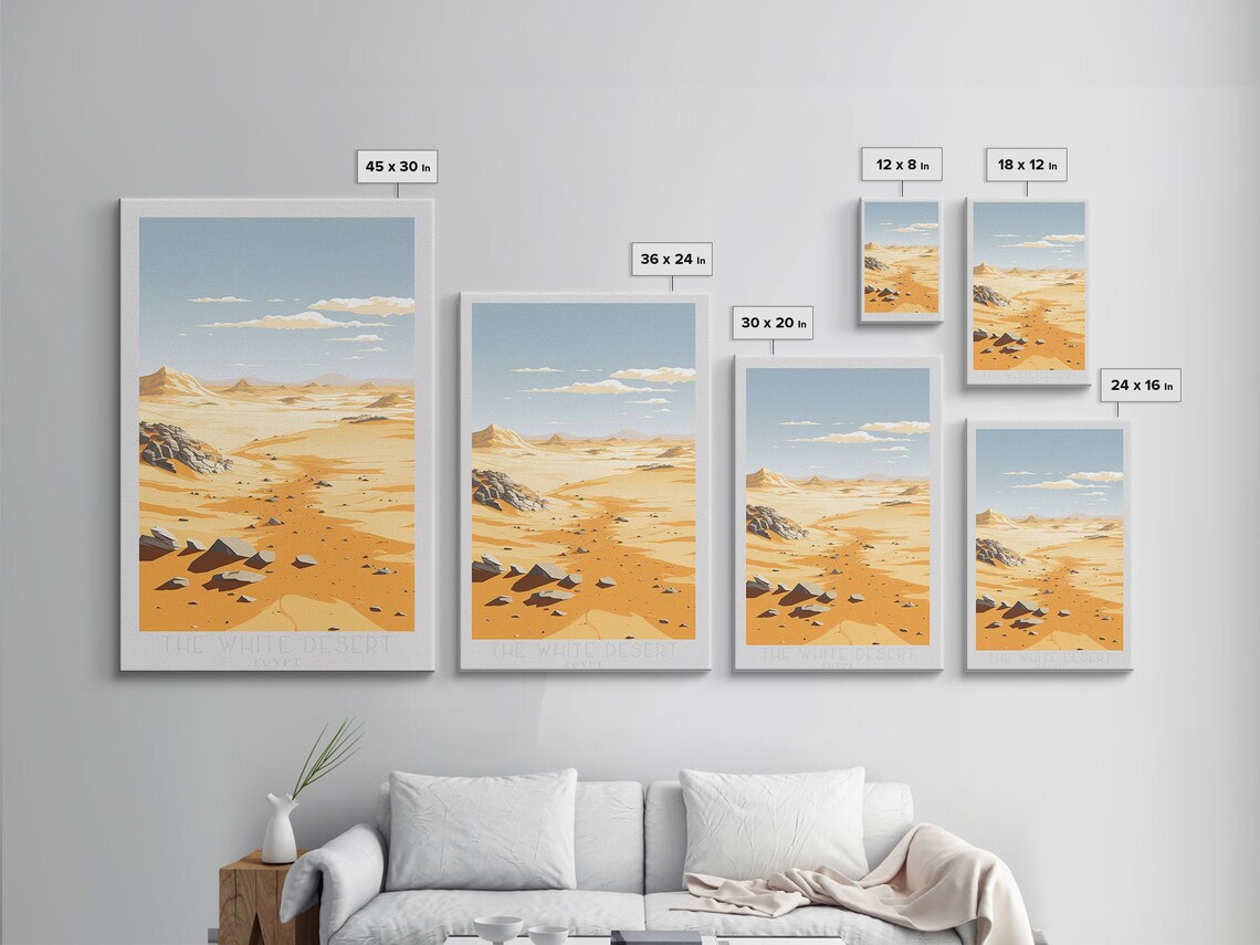 The White Desert Egypt Golden Dunes Rocky Desert Landscape Poster - Image 2