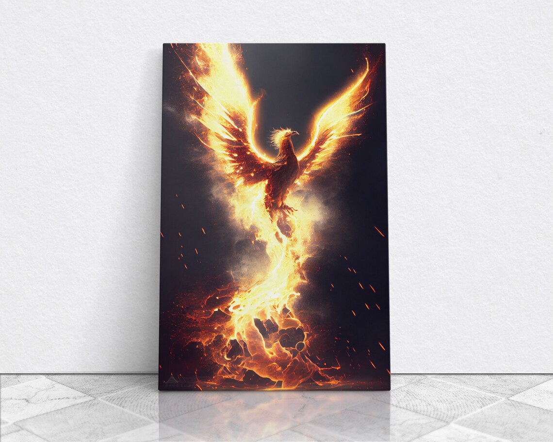 Phoenix in Flames Retribution Abstract Art Print - Image 5